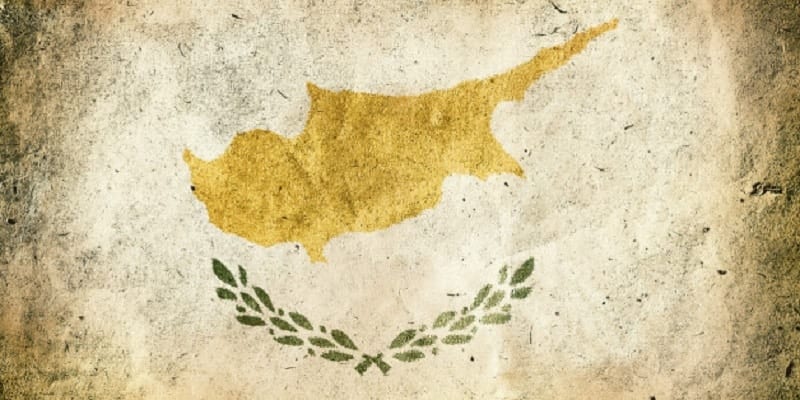 flag of Cyprus. Old vintage paper texture.