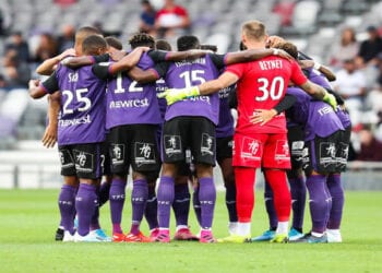 190925, Fotboll, Franska Ligan, Toulouse - Angers: Players of Toulouse during the Ligue 1 match between Toulouse FC and Angers SCO at Stadium Municipal on September 25, 2019 in Toulouse, France. (Photo by Manuel Blondeau/Icon Sport)
© Bildbyrån - COP 75 - SWEDEN AND NORWAY ONLY