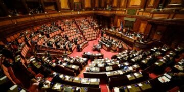 A general view shows the Italian Senate and Italy's Prime Minister Giuseppe Conte (Rear C) on September 10, 2019 prior to the new government's confidence vote in Rome. - Italian Prime Minister Giuseppe Conte called on September 9 for the reform of European Union budget rules and cooperation on immigration as his new government won a parliamentary confidence vote at the lower house. (Photo by Filippo MONTEFORTE / AFP)        (Photo credit should read FILIPPO MONTEFORTE/AFP/Getty Images)