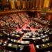 A general view shows the Italian Senate and Italy's Prime Minister Giuseppe Conte (Rear C) on September 10, 2019 prior to the new government's confidence vote in Rome. - Italian Prime Minister Giuseppe Conte called on September 9 for the reform of European Union budget rules and cooperation on immigration as his new government won a parliamentary confidence vote at the lower house. (Photo by Filippo MONTEFORTE / AFP)        (Photo credit should read FILIPPO MONTEFORTE/AFP/Getty Images)