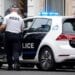 A policeman enters a new Volkswagen e-Golf electric vehicle for Paris police in Paris, France, June 19, 2018.  REUTERS/Charles Platiau