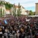 Demonstrators protest against the government of Slovenian Prime Minister Janez Jansa, in Ljubljana, Slovenia, May 28, 2021. REUTERS/Borut Zivulovic