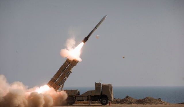 A missile is launched during an Iranian Army exercise dubbed 'Zulfiqar 1400', in the coastal area of the Gulf of Oman, Iran, in this picture obtained on November 7, 2021. Iranian Army/WANA (West Asia News Agency)/Handout via REUTERS   ATTENTION EDITORS - THIS IMAGE HAS BEEN SUPPLIED BY A THIRD PARTY