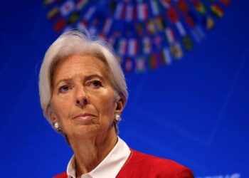 FILE PHOTO: IMF Managing Director Christine Lagarde speaks at the Spring Meetings of the World Bank Group and IMF in Washington, U.S., April 11, 2019. REUTERS/James Lawler Duggan/File Photo