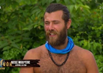 Ο Νίκος Μπάρτζης σε πλάνο από το Survivor